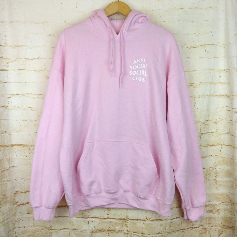Anti Social Social Club ASSC Hoodie Men XL Pink Know You Better  Sweatshirt USA